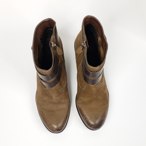 Franco Sarto Brown LINDEN Leather Ankle Bootie 8 - Picture 8 of 11